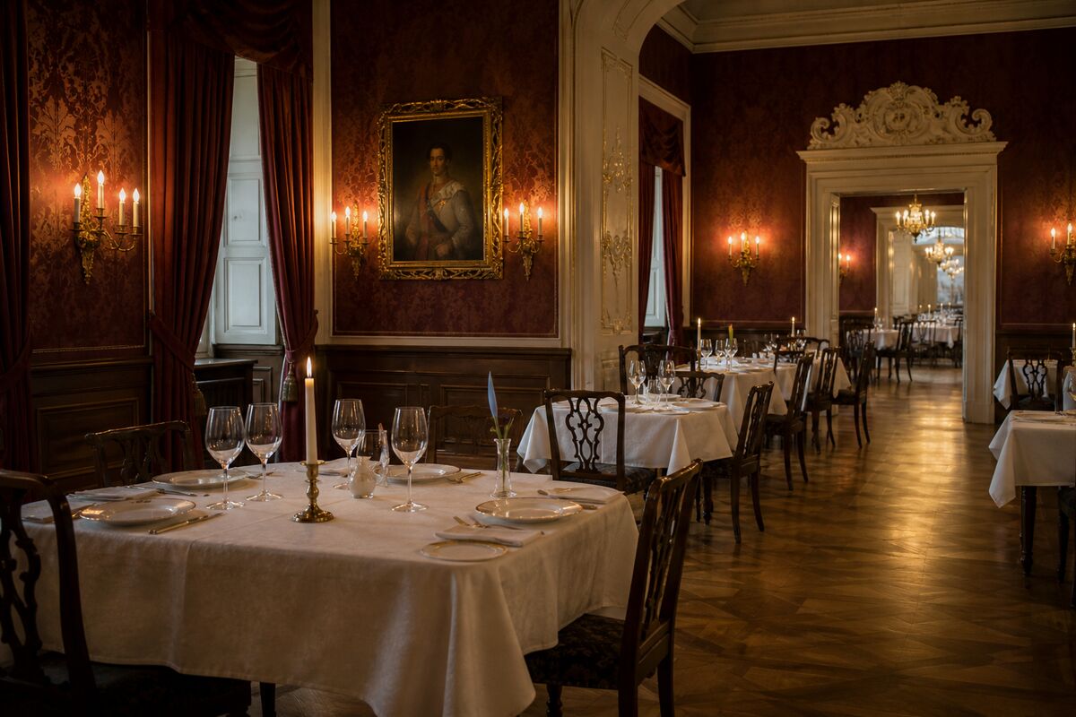 Prostřené stoly restaurace Palác